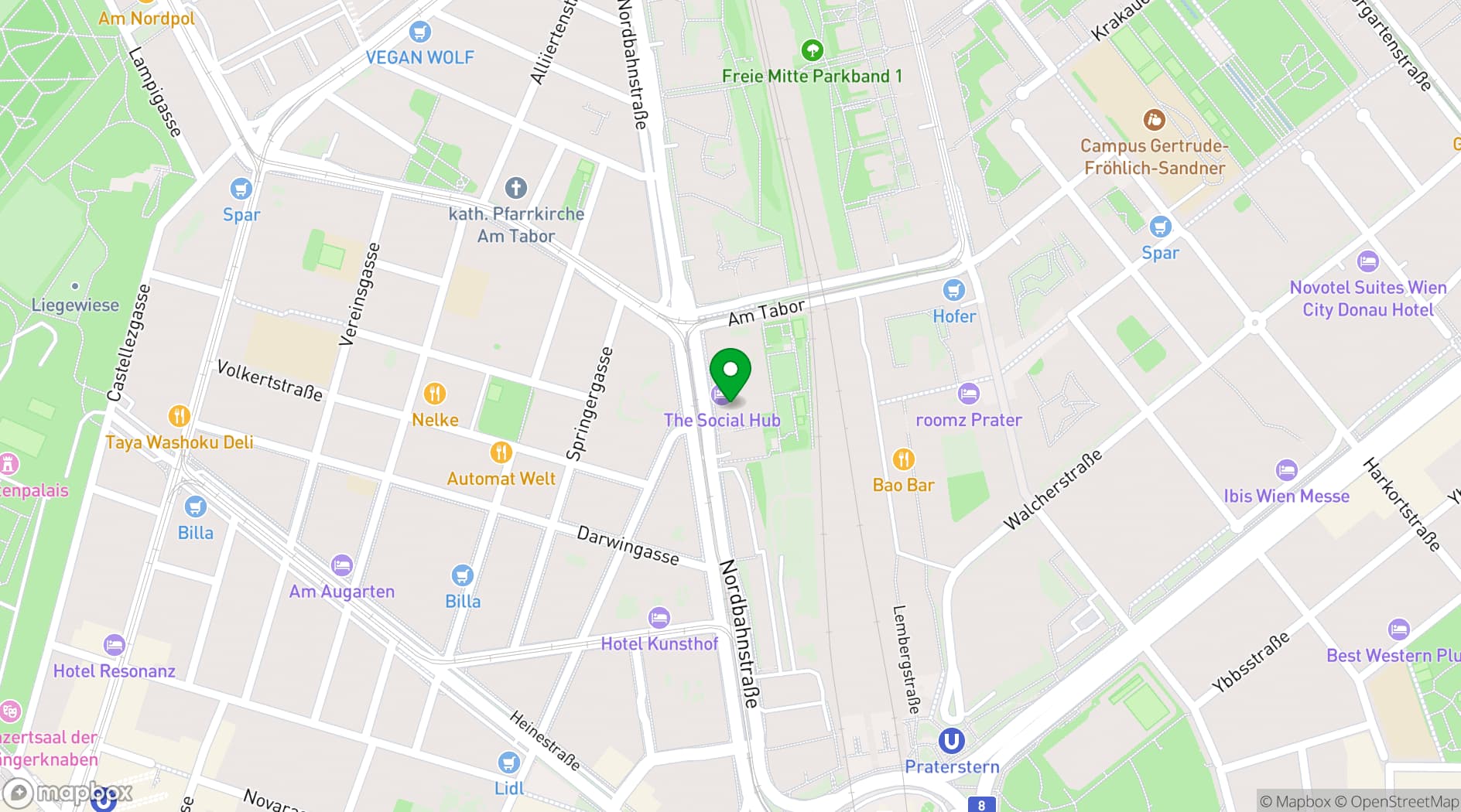 Map showing Web3 Hub Vienna