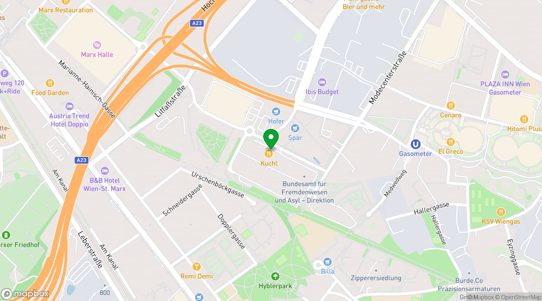 Map showing MGC Messe