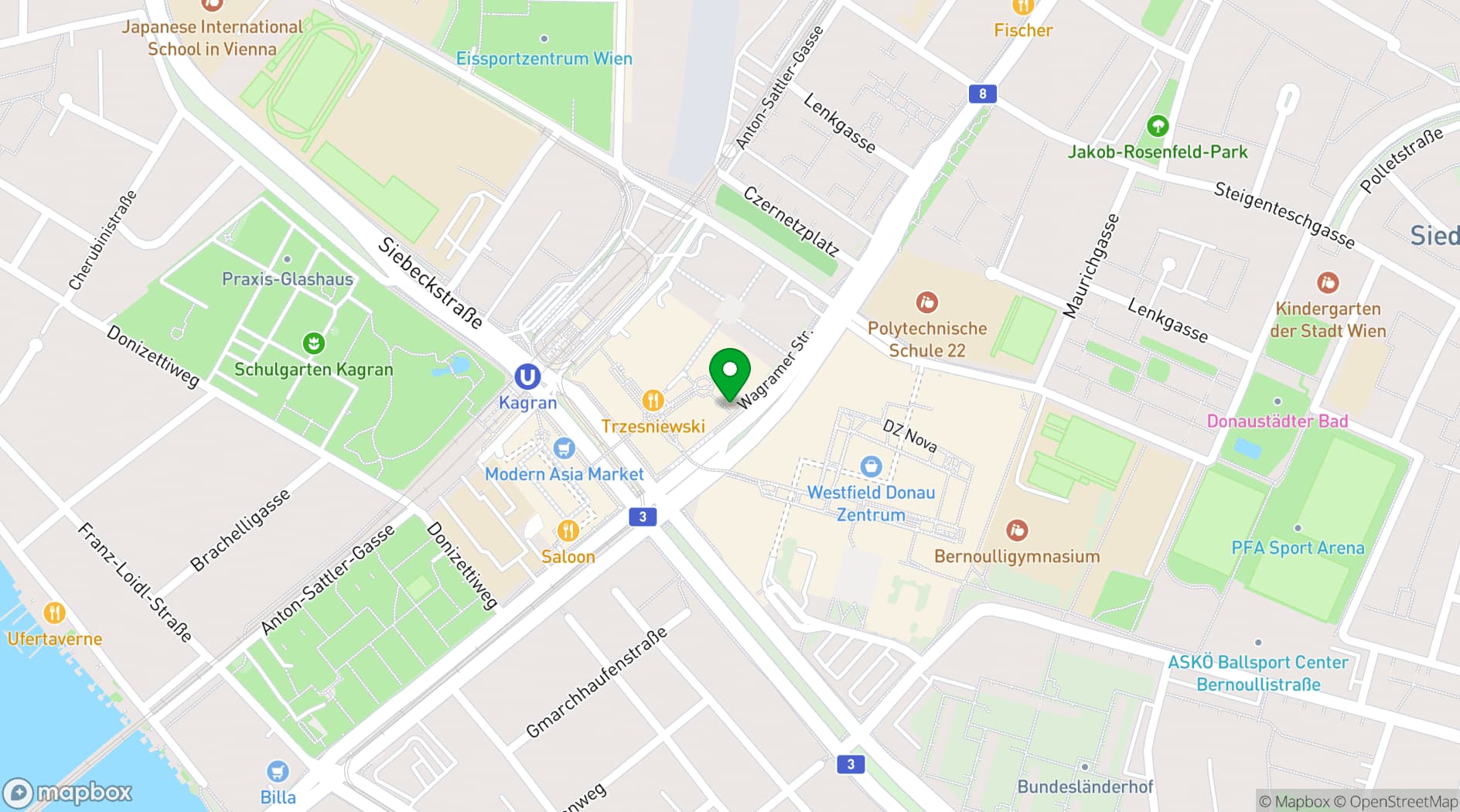 Map showing ARCOTEL Donauzentrum Wien