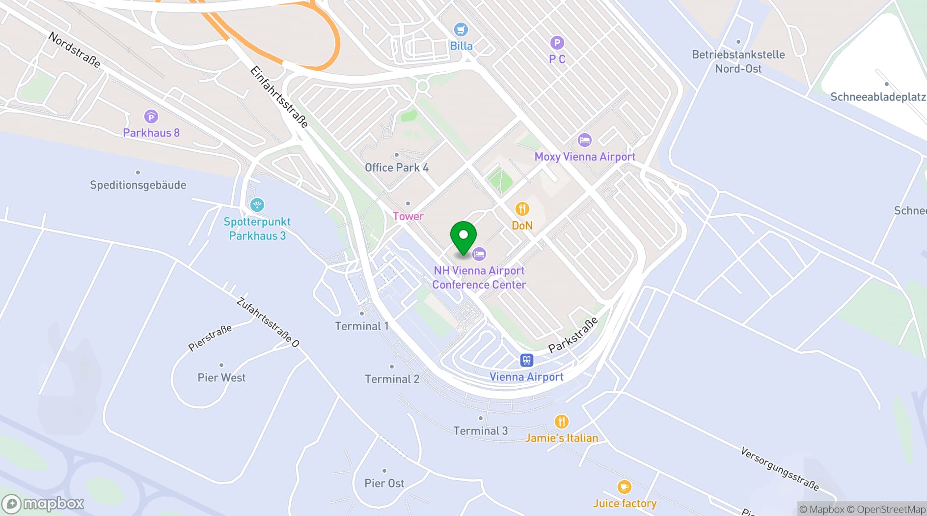 Map showing NH Vienna Airport Conference Center
