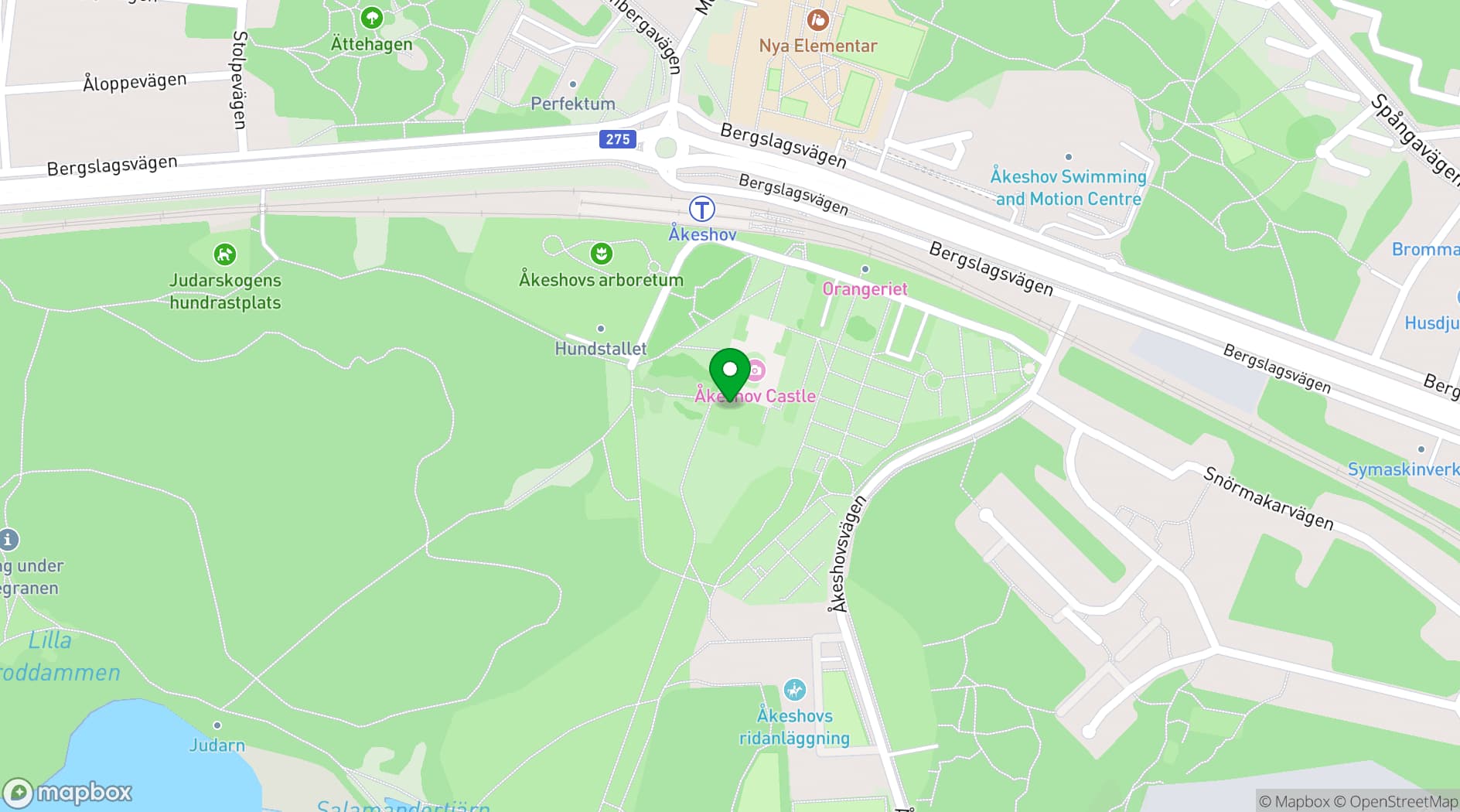 Map showing Åkeshofs Slott