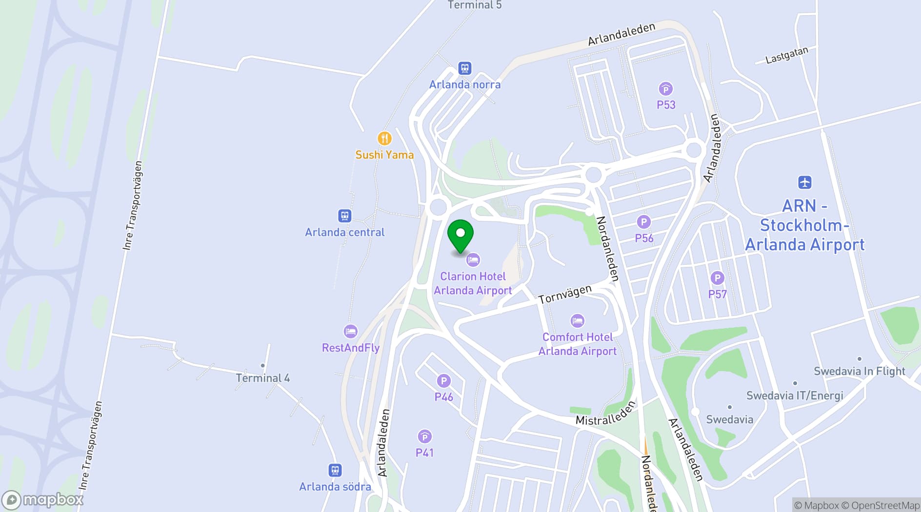 Map showing Stockholm Arlanda Airport Conference