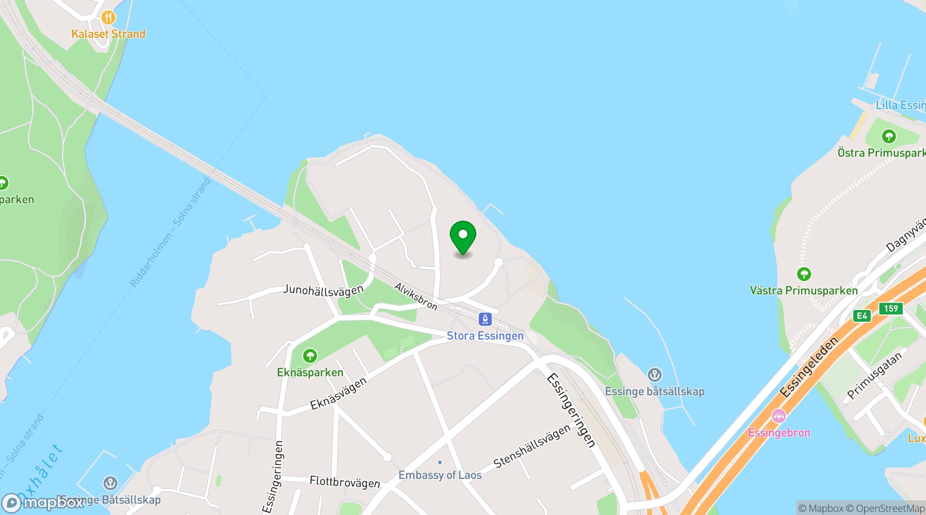Map showing City Hub