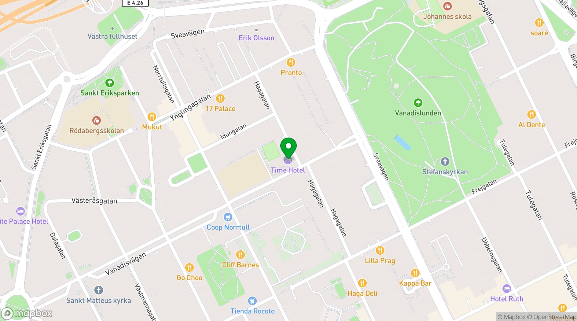 Map showing Time Hotel