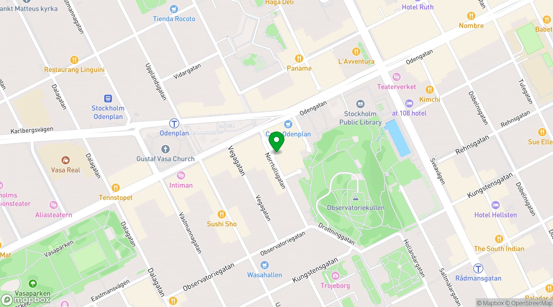 Map showing 7A Odenplan