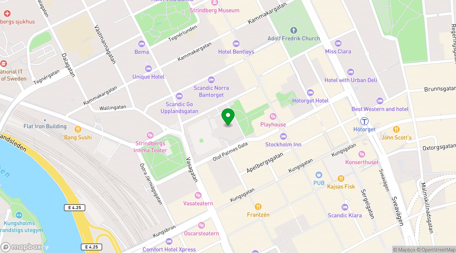 Map showing Stockholm International School Norra Latin