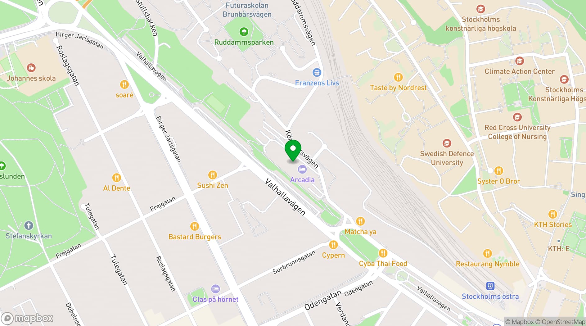 Map showing Elite Hotel Arcadia