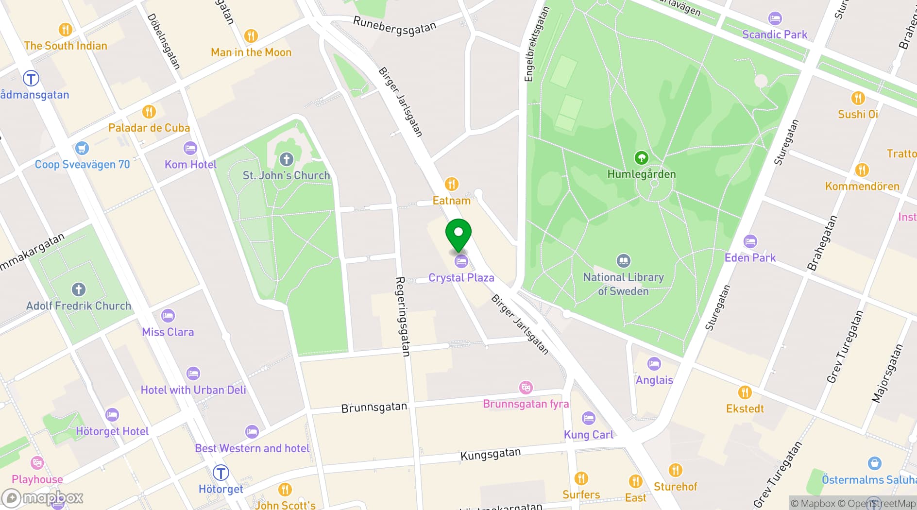 Map showing Crystal Plaza Hotel