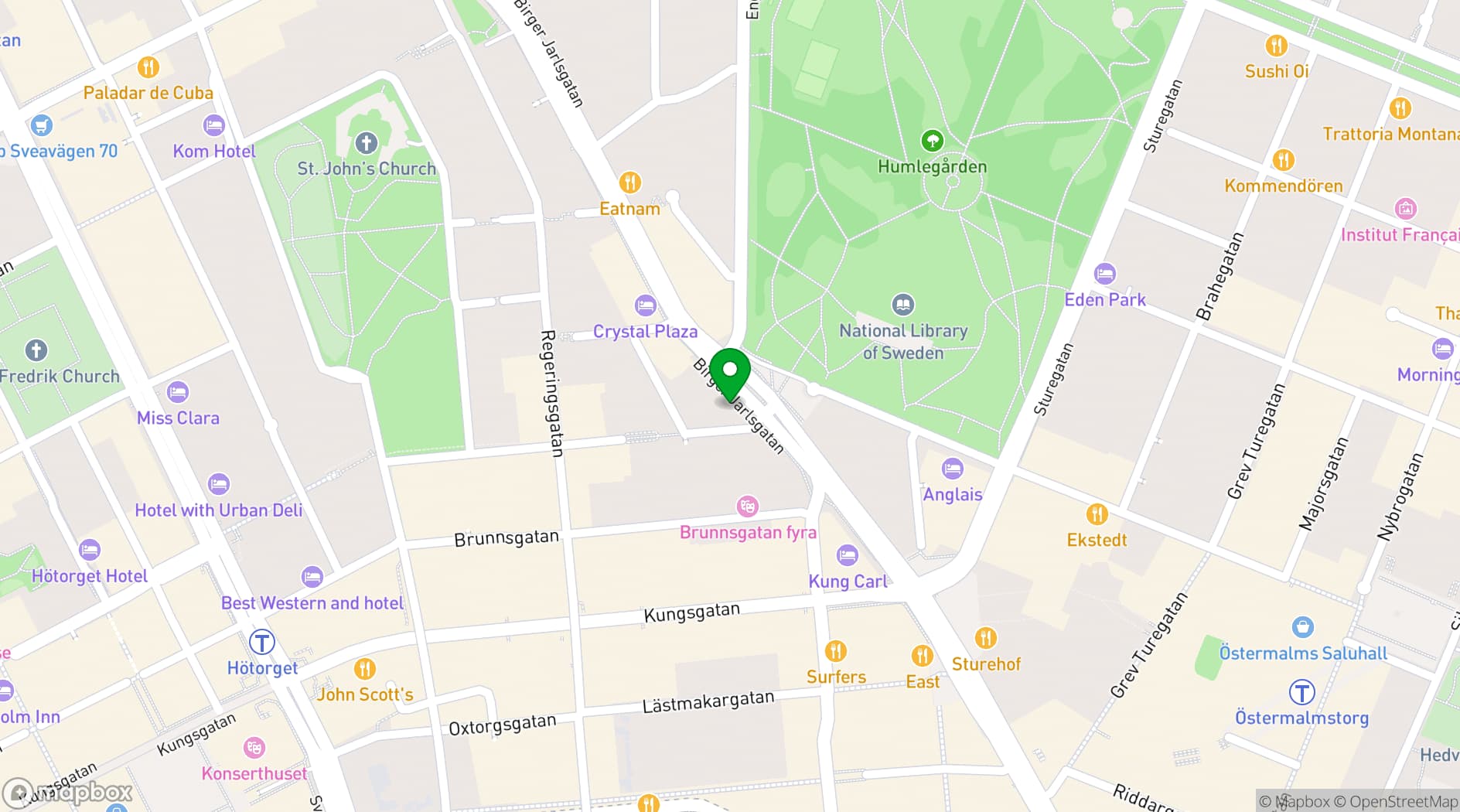 Map showing Hotell Stureplan