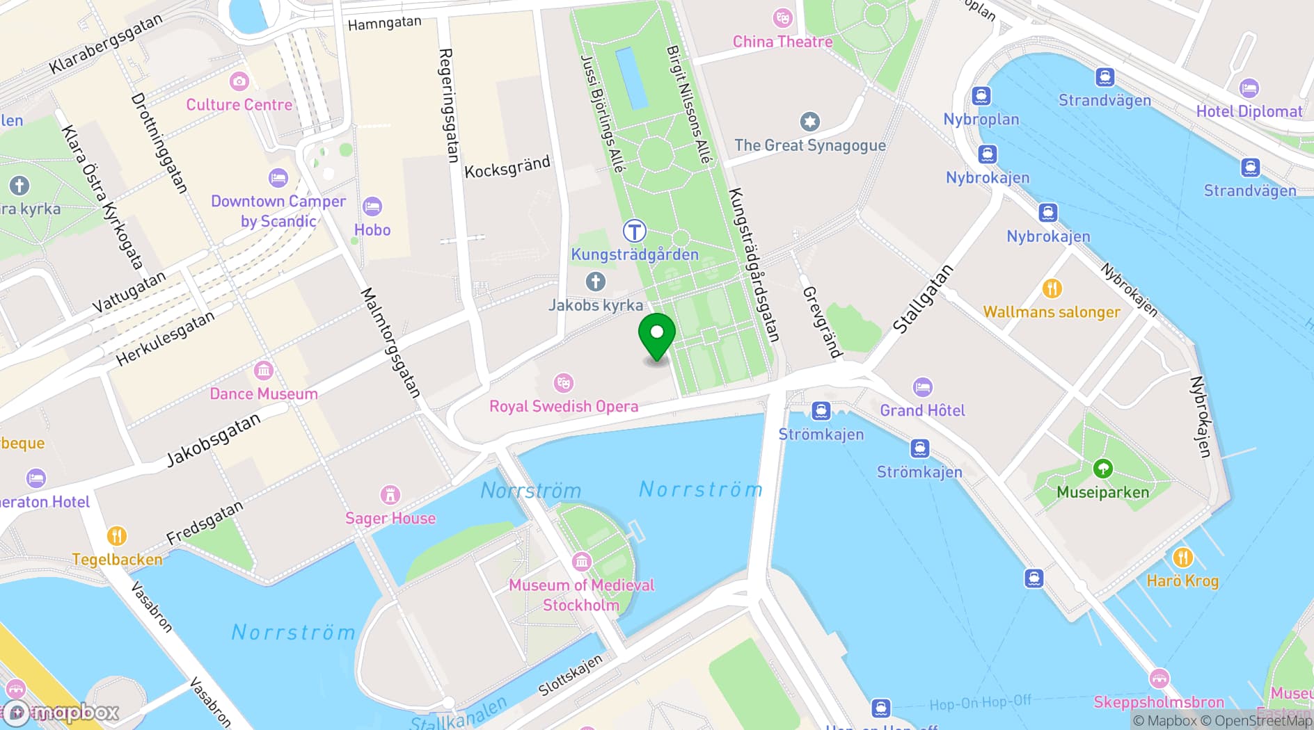 Map showing End - Operahuset