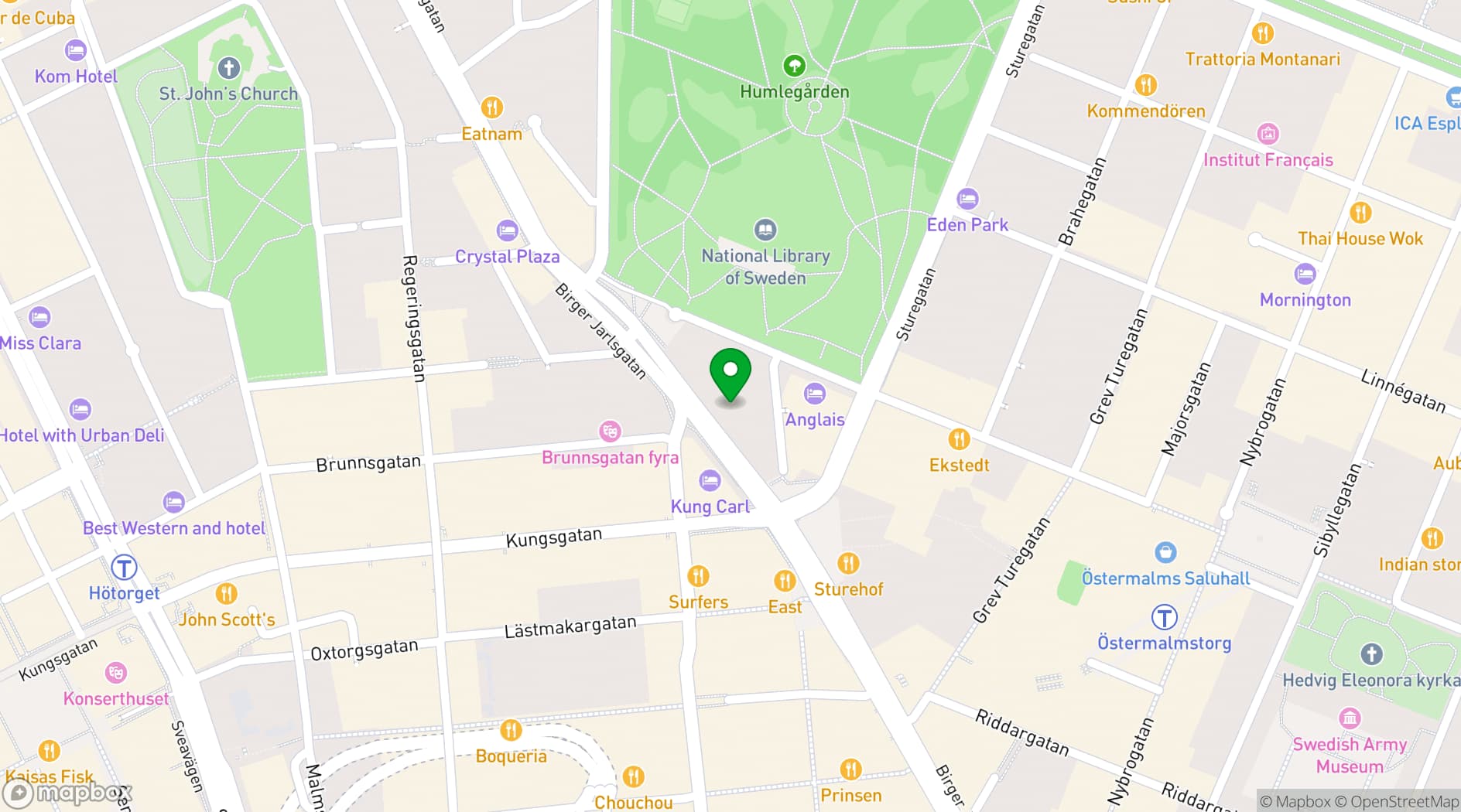 Map showing The Sparrow Hotel
