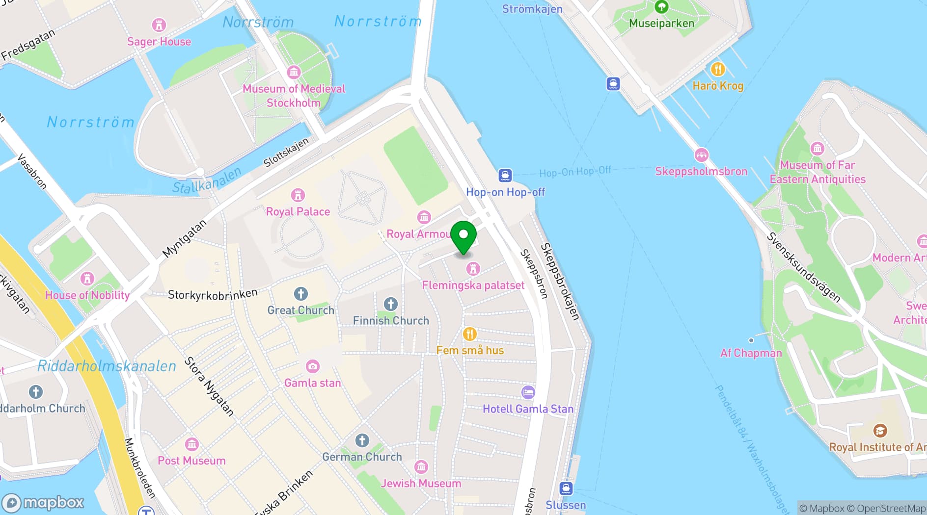 Map showing Slottsbacken