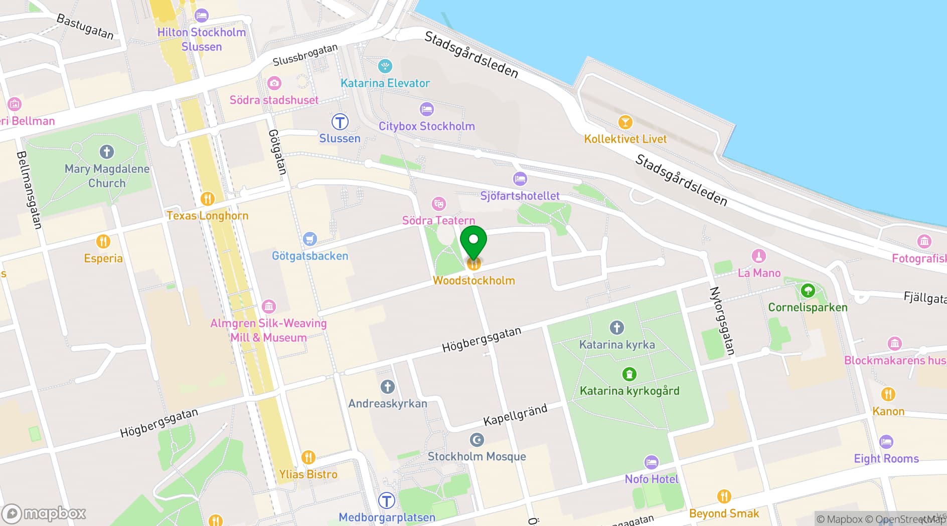 Map showing Woodstockholm