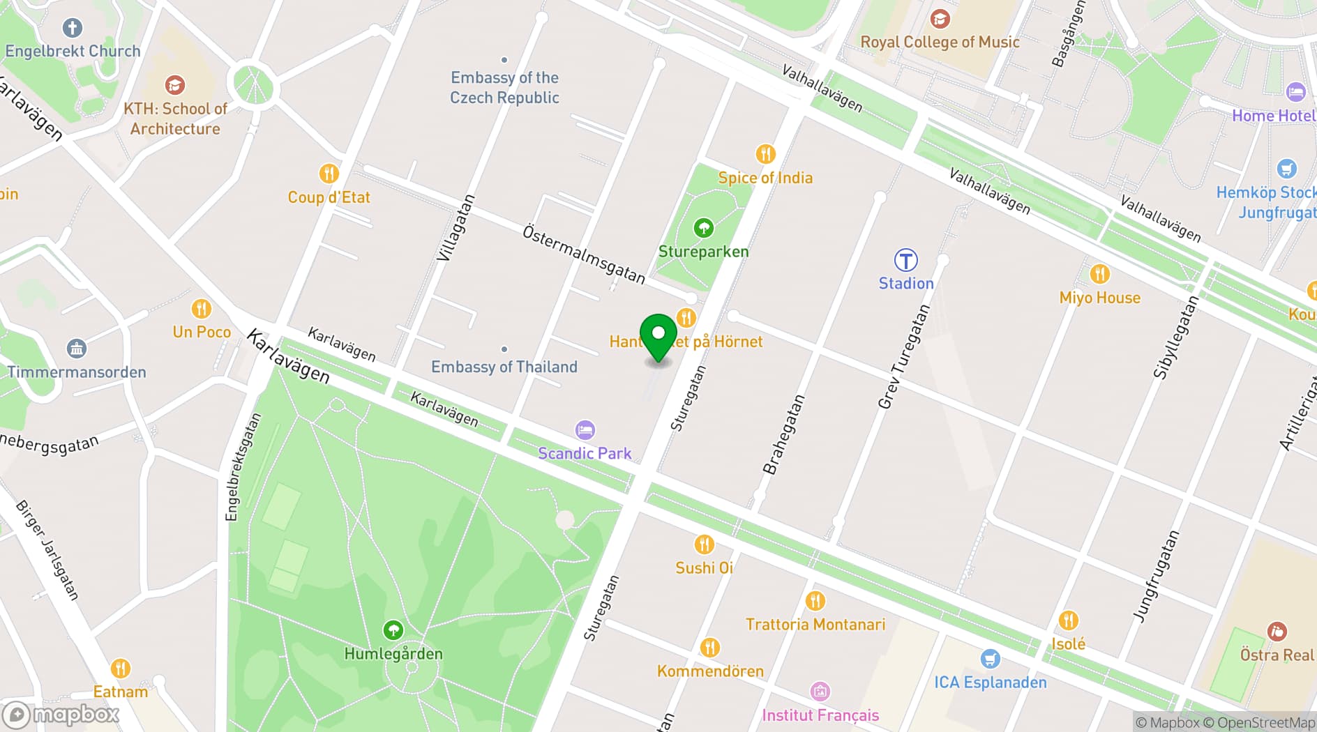 Map showing Sturegatan 15