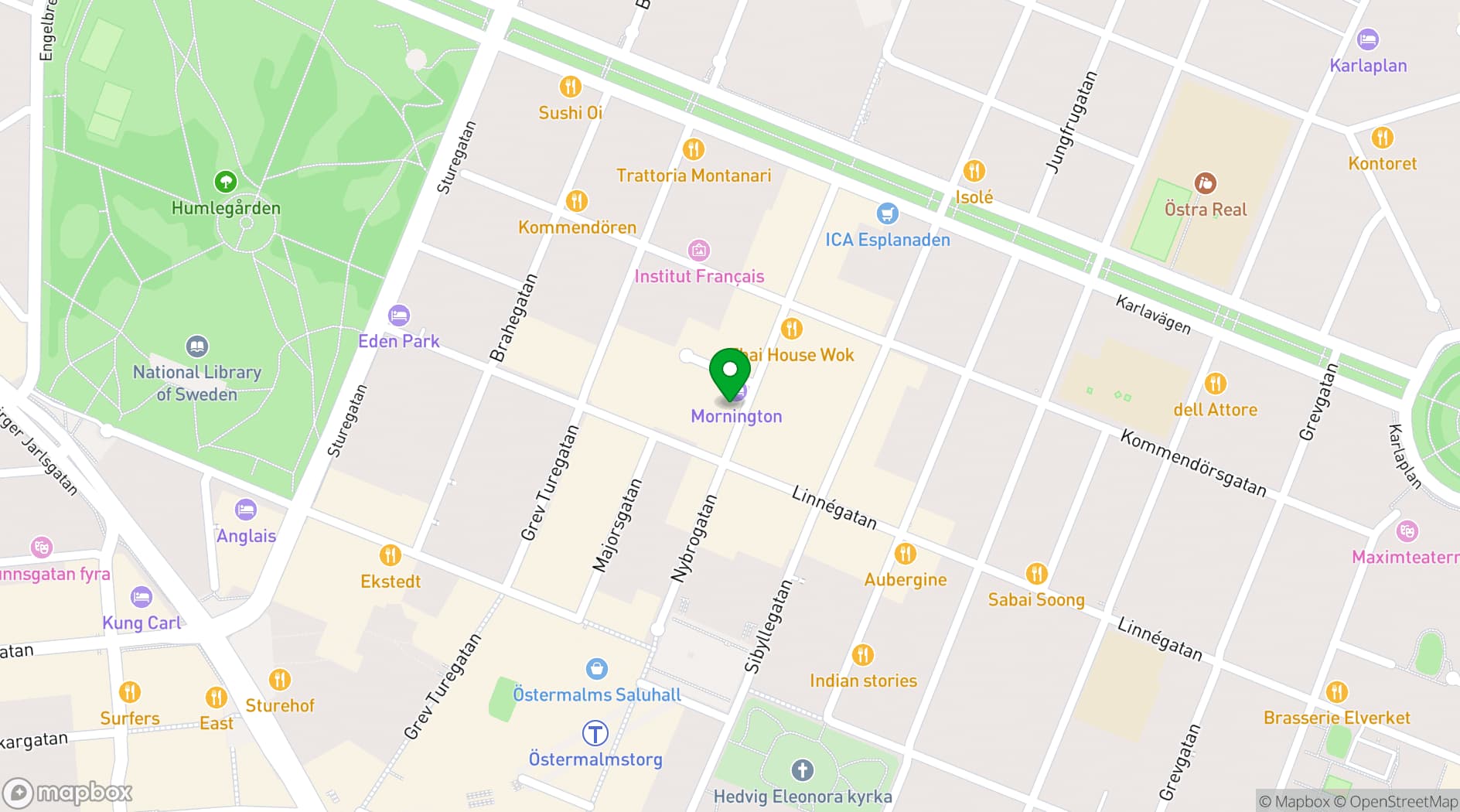 Map showing Mornington Hotel Stockholm City
