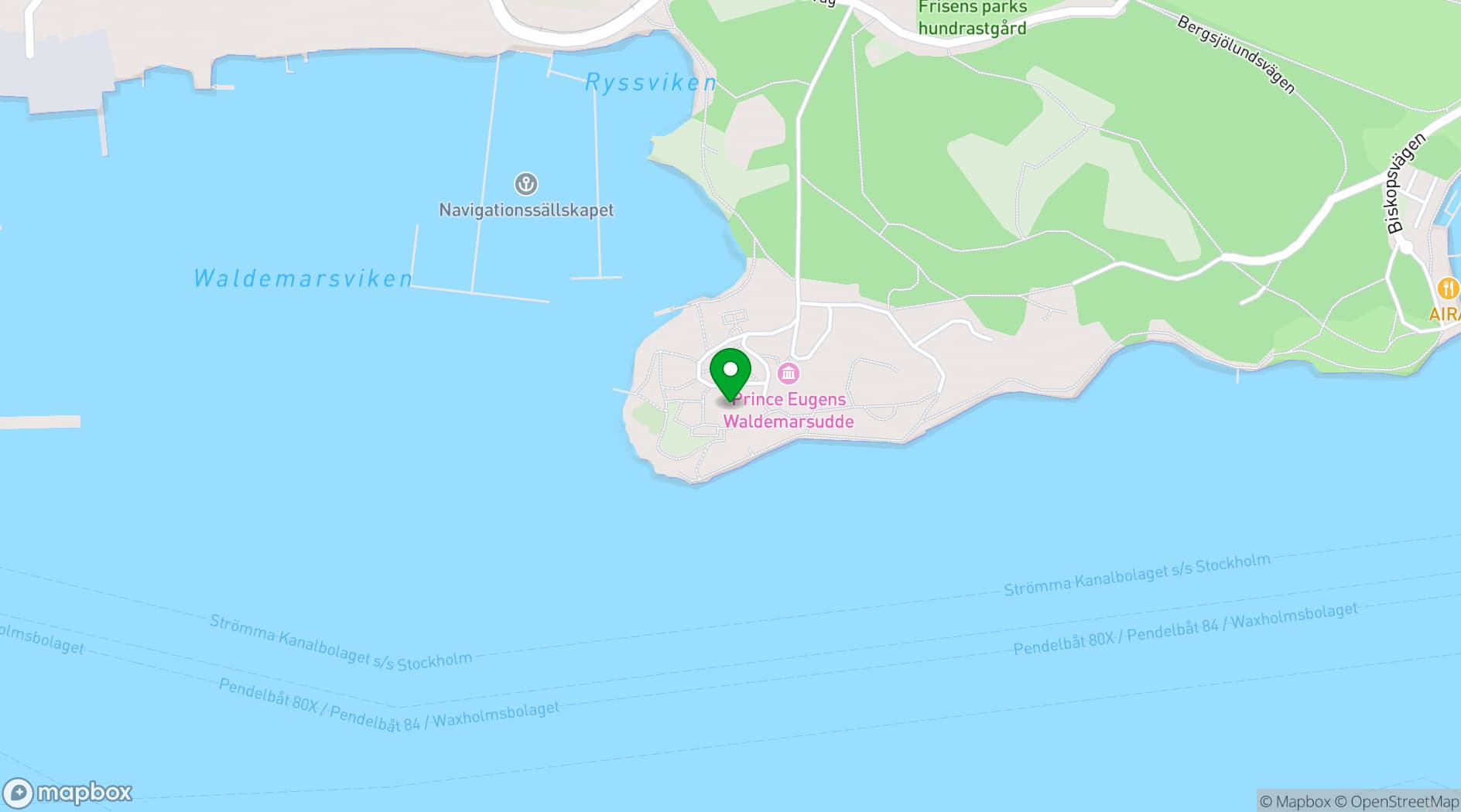 Map showing Waldemarsudde