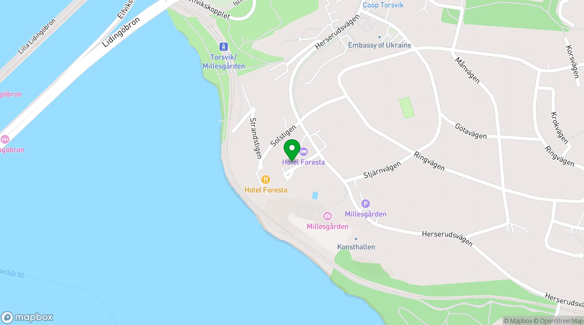 Map showing Scandic Foresta