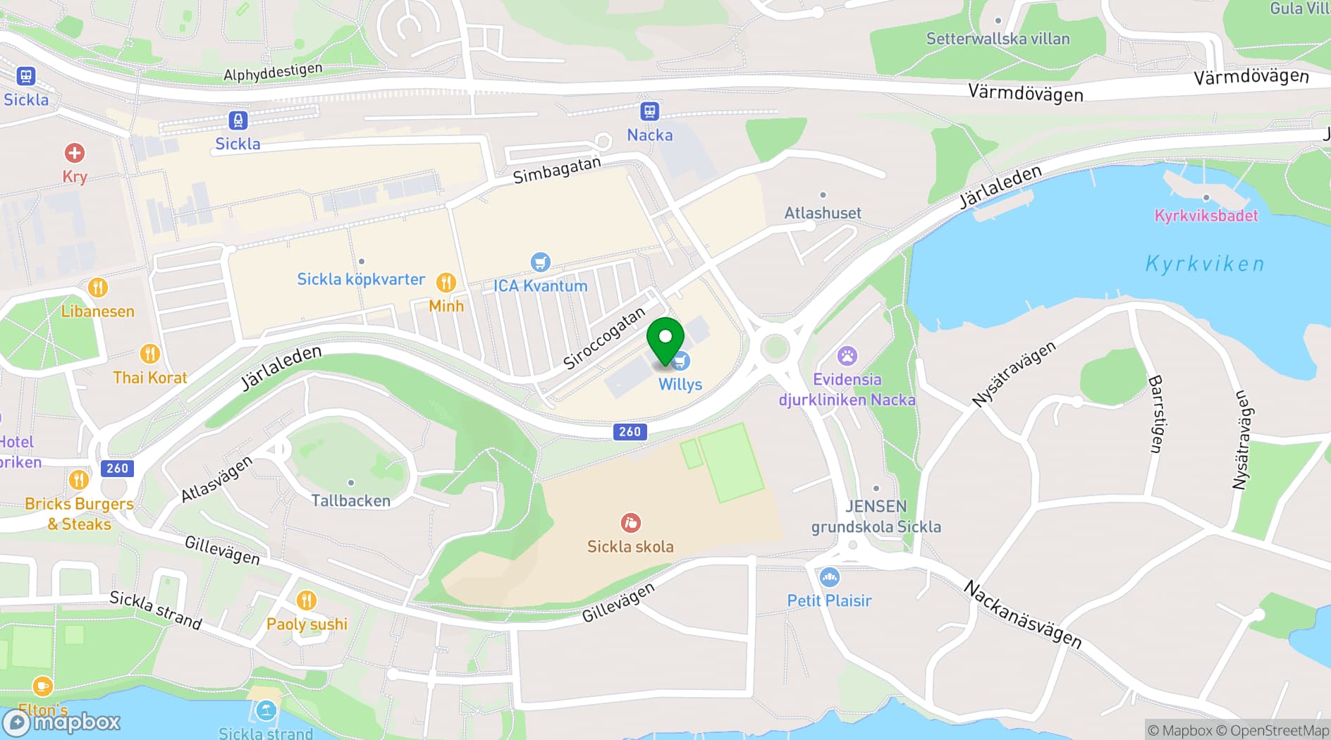 Map showing Centurion Stockholm