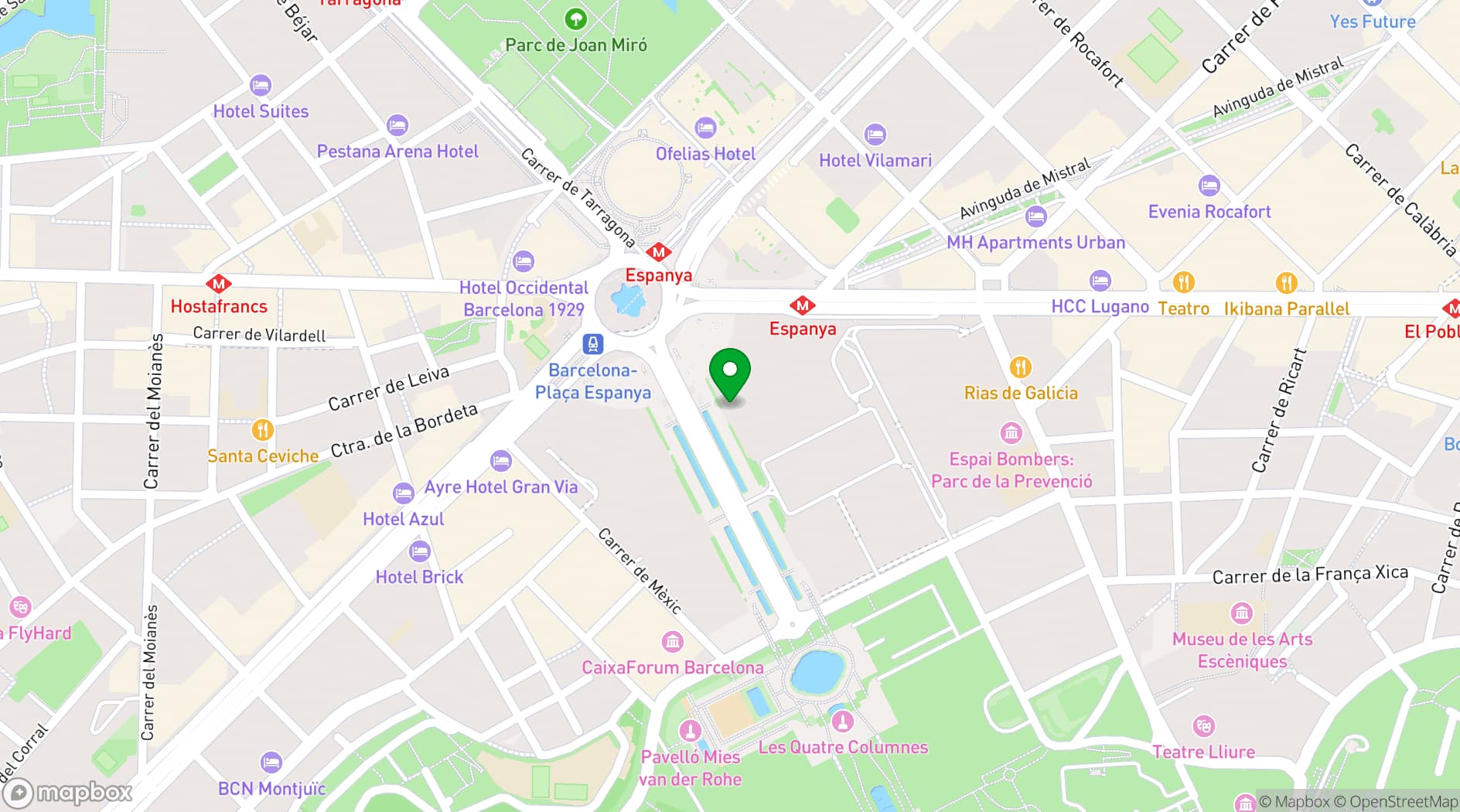 Map showing Fira de Barcelona