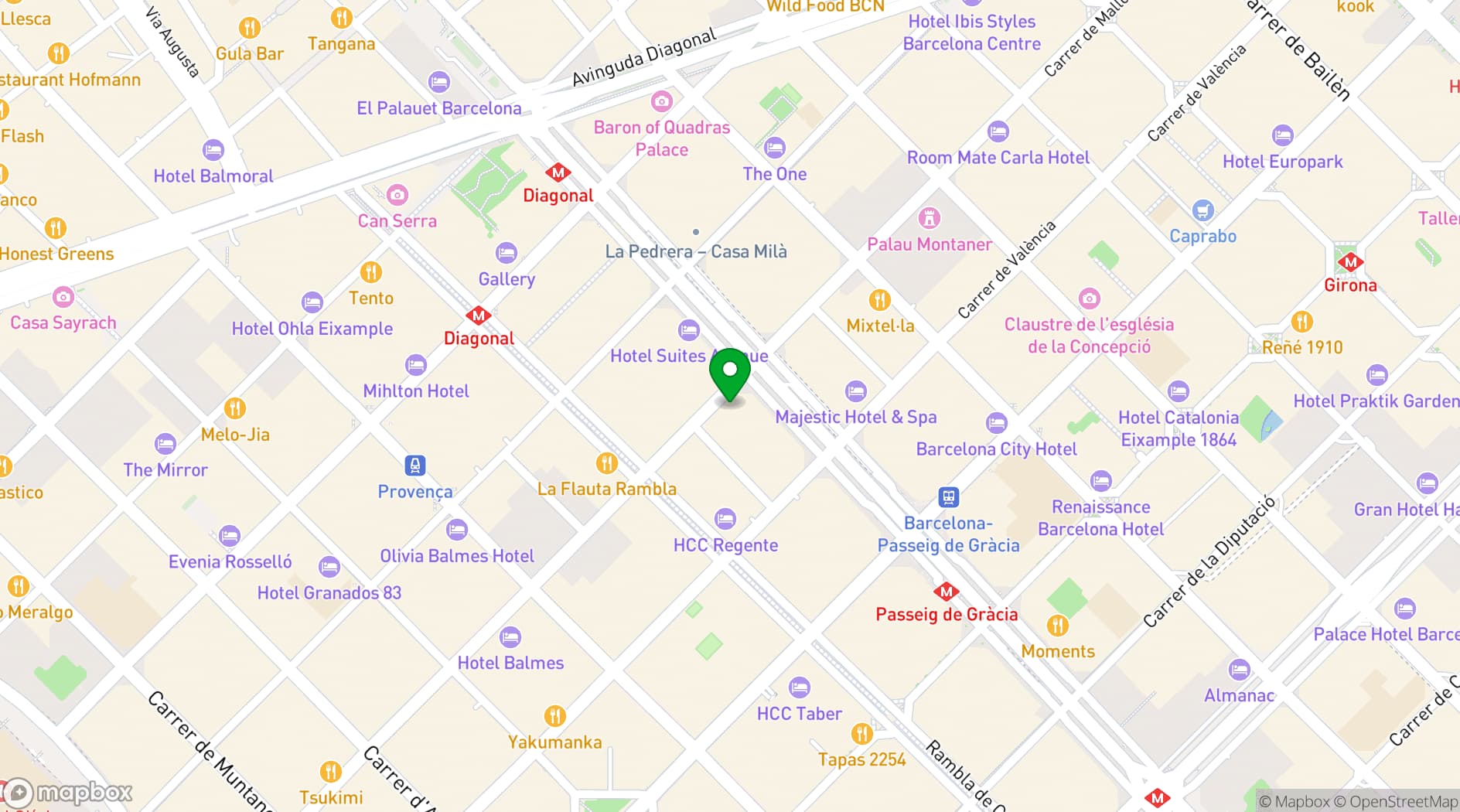 Map showing Hotel Condes de Barcelona