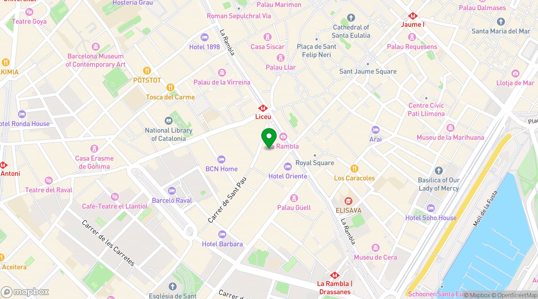 Map showing Gran Teatre del Liceu
