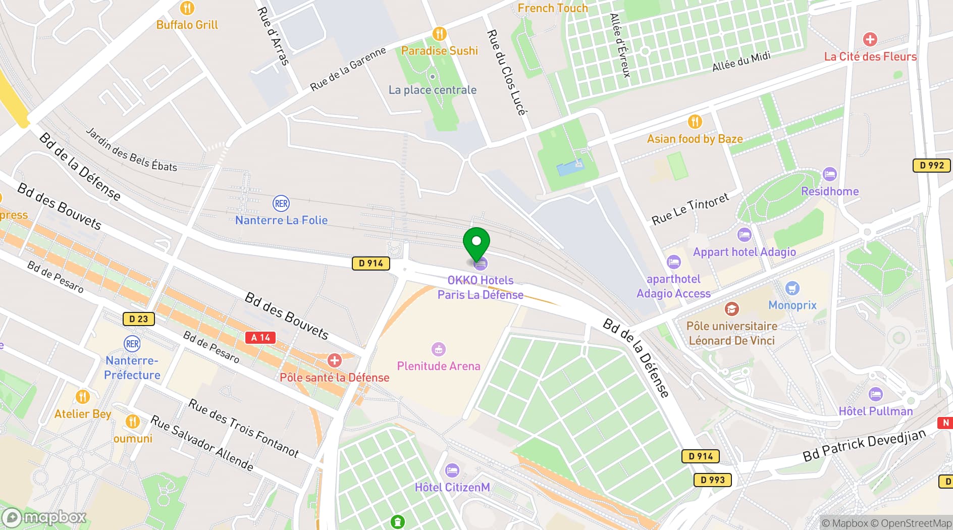 Map showing Paris La Défense Arena