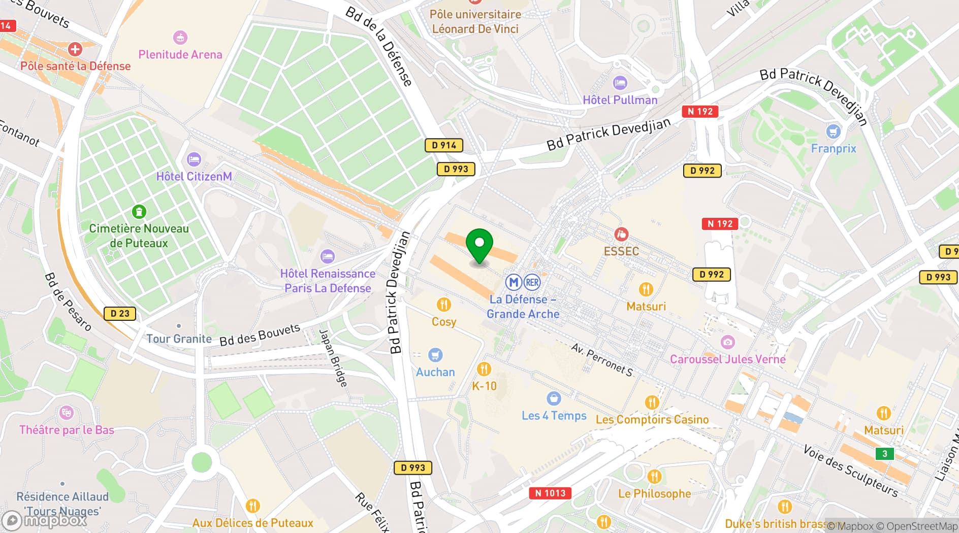 Map showing Grande Arche
