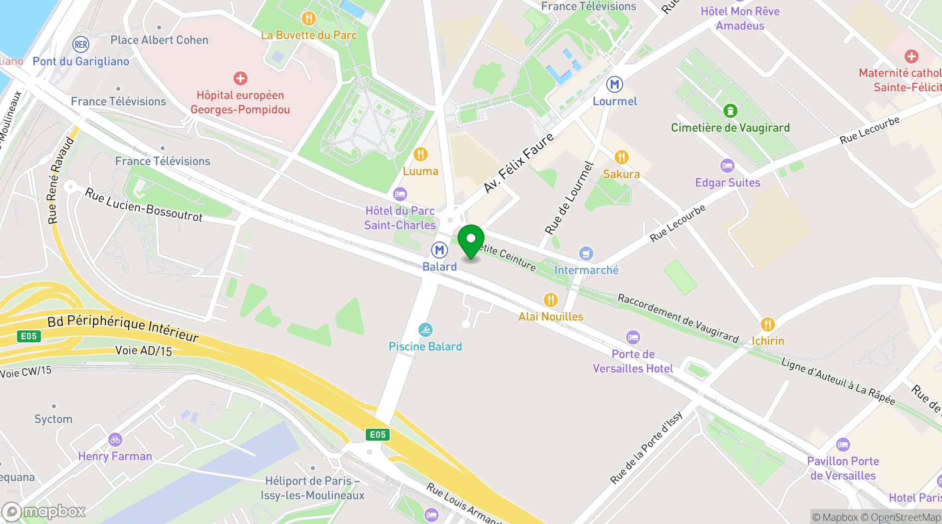 Map showing Kopster Hotel Paris Porte de Versailles