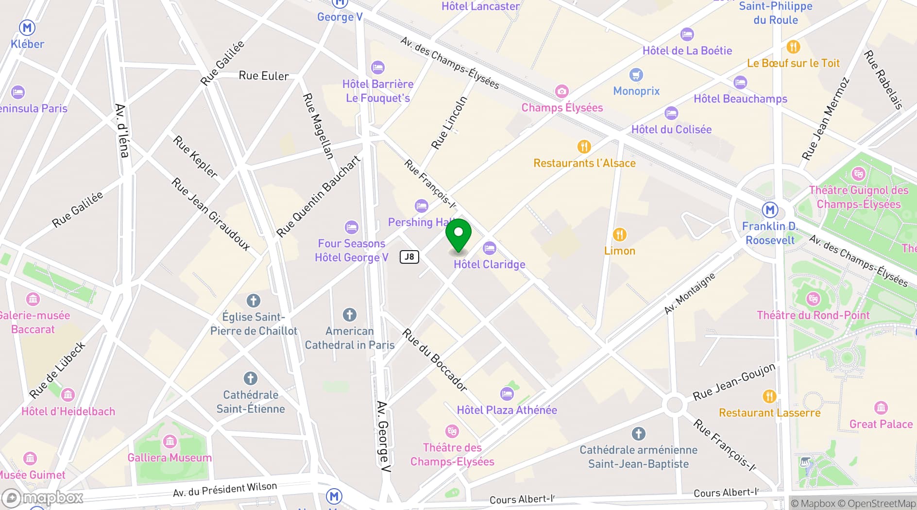 Map showing Salles Parisiennes