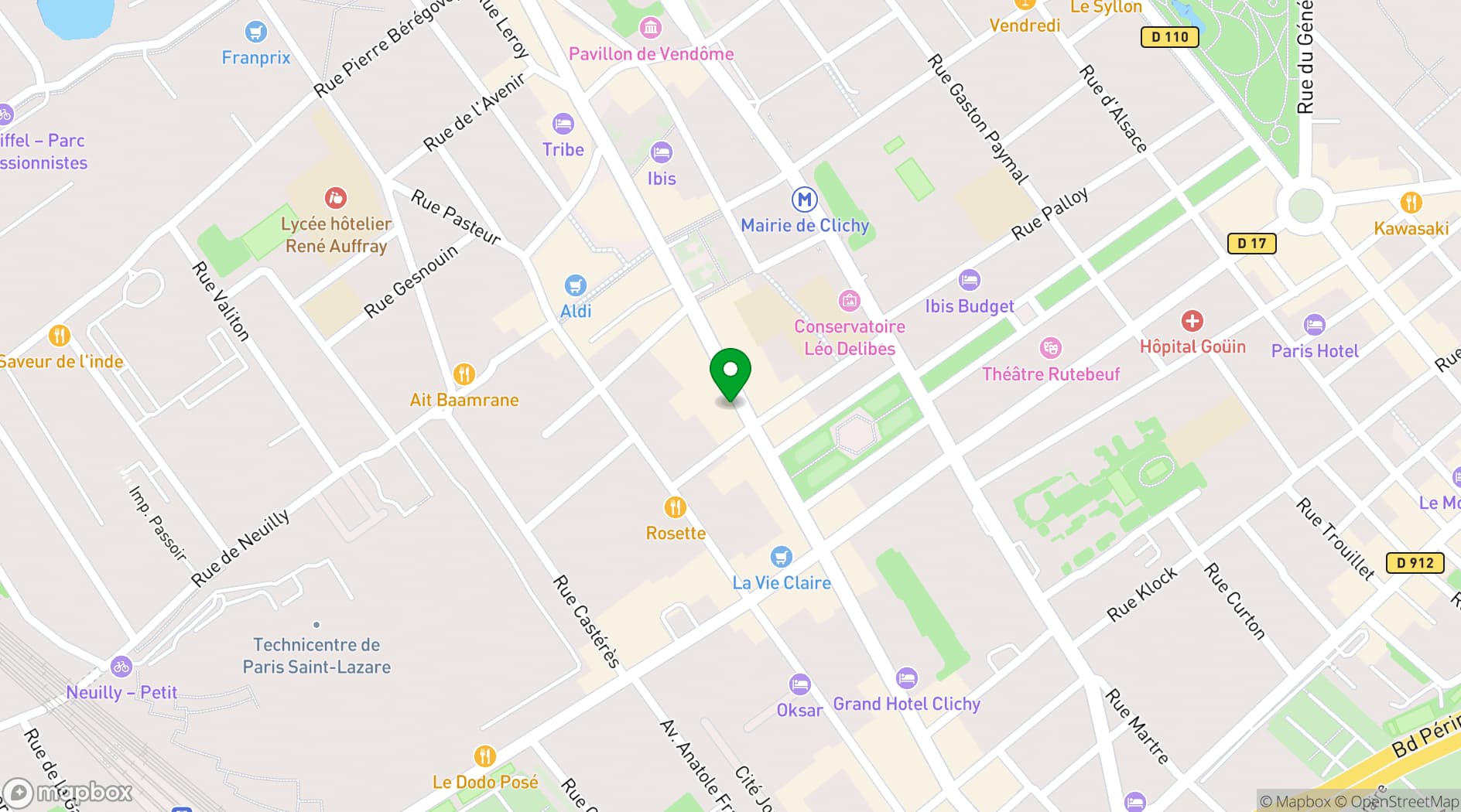 Map showing Hotel YAC Paris Clichy, A Member of Radisson Individuals