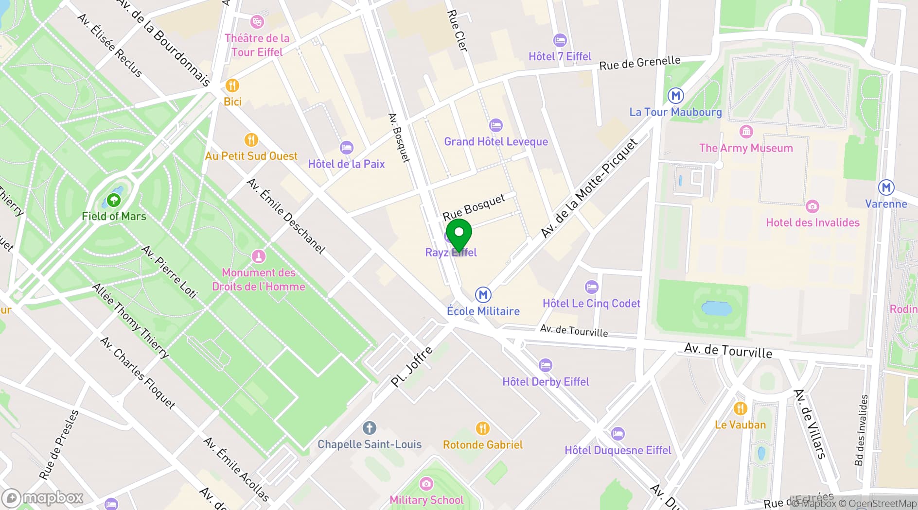 Map showing Vesper
