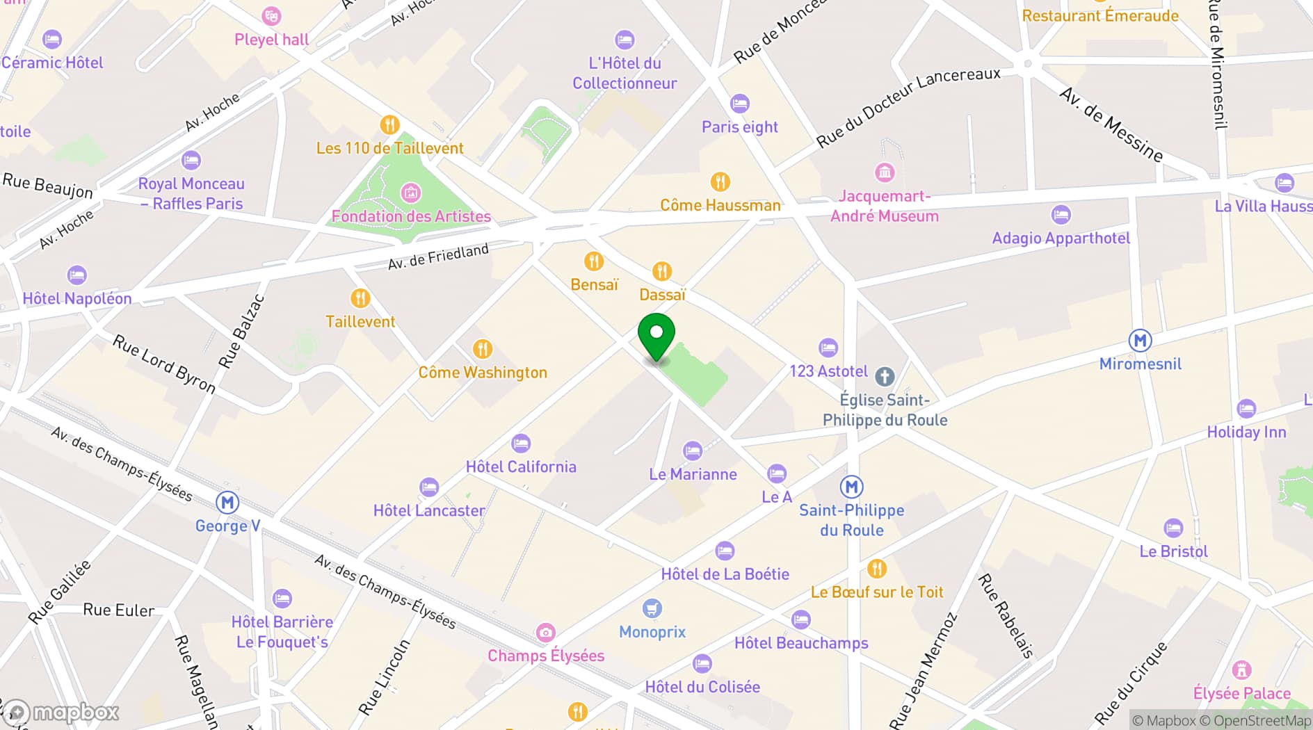 Map showing Restaurant Apicius