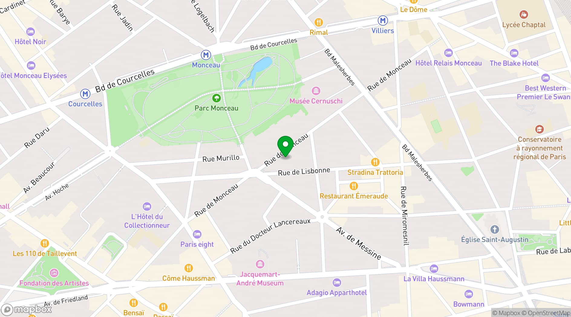Map showing Salle de Réunion Monceau