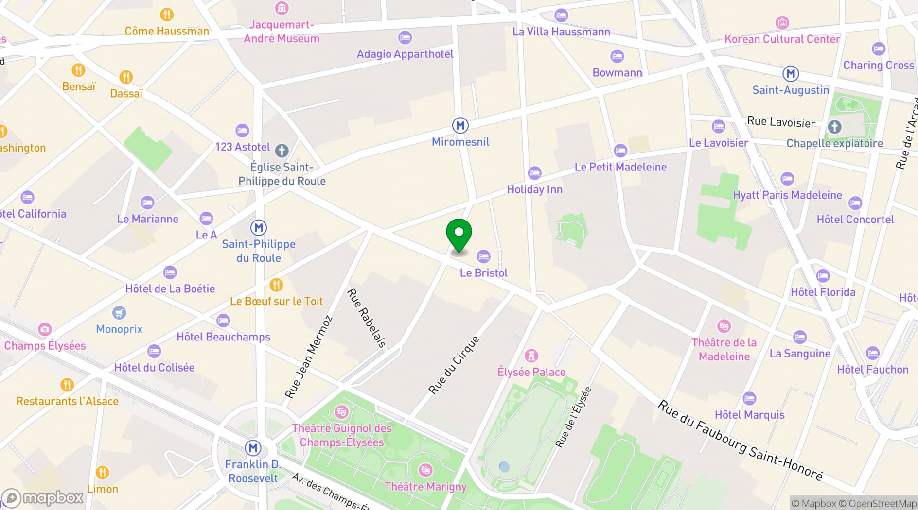 Map showing 114 Faubourg