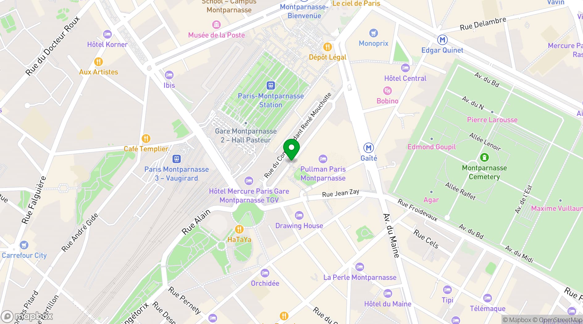 Map showing Pullman Paris Montparnasse