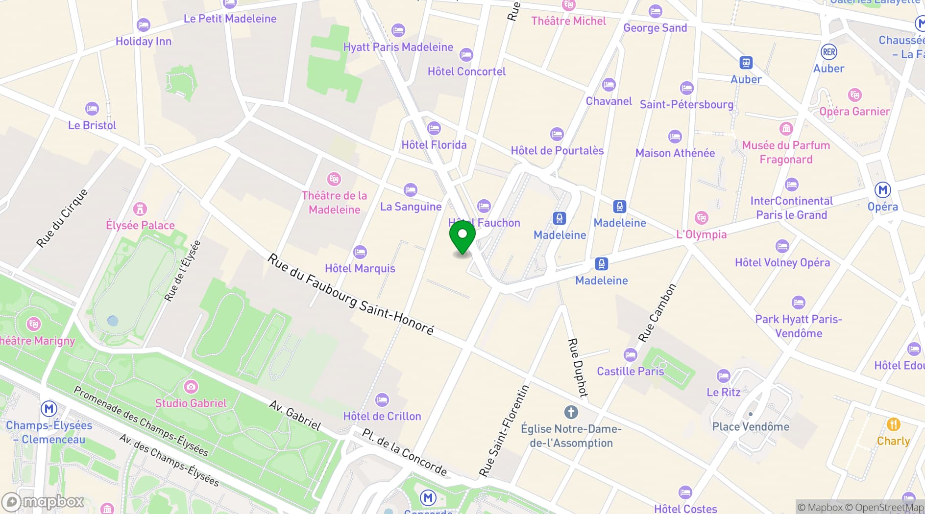 Map showing Lucas Carton