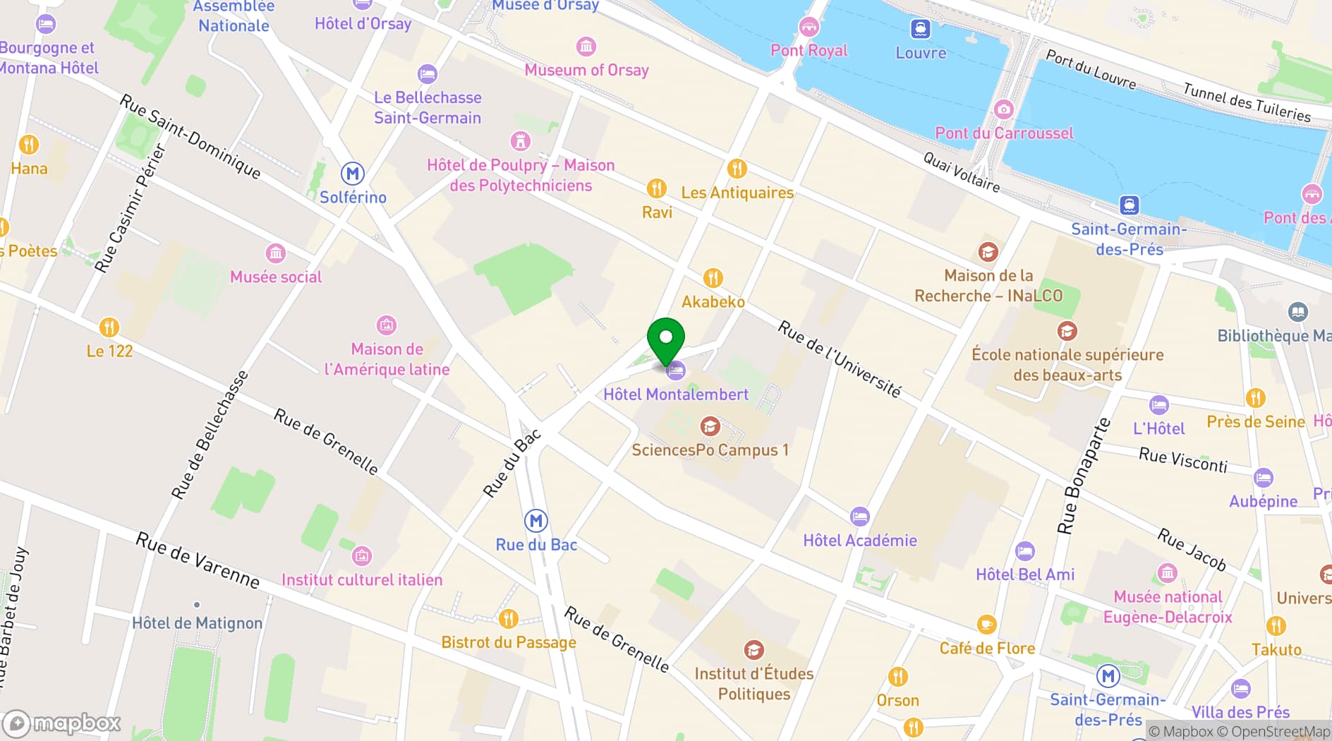 Map showing L’Atelier de Joël Robuchon