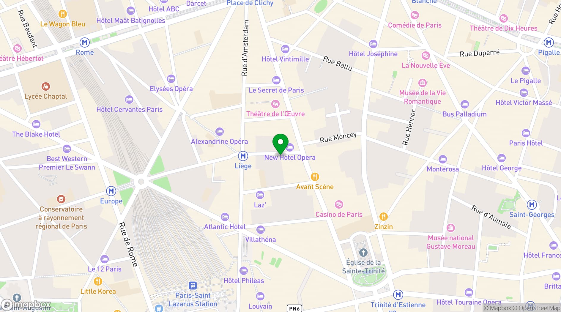 Map showing Liège Saint-Lazare