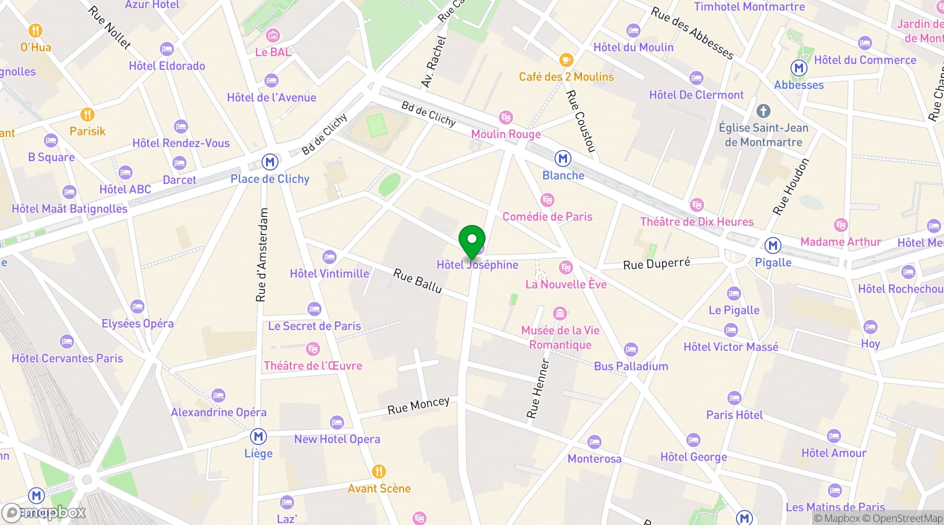Map showing Hôtel R de Paris