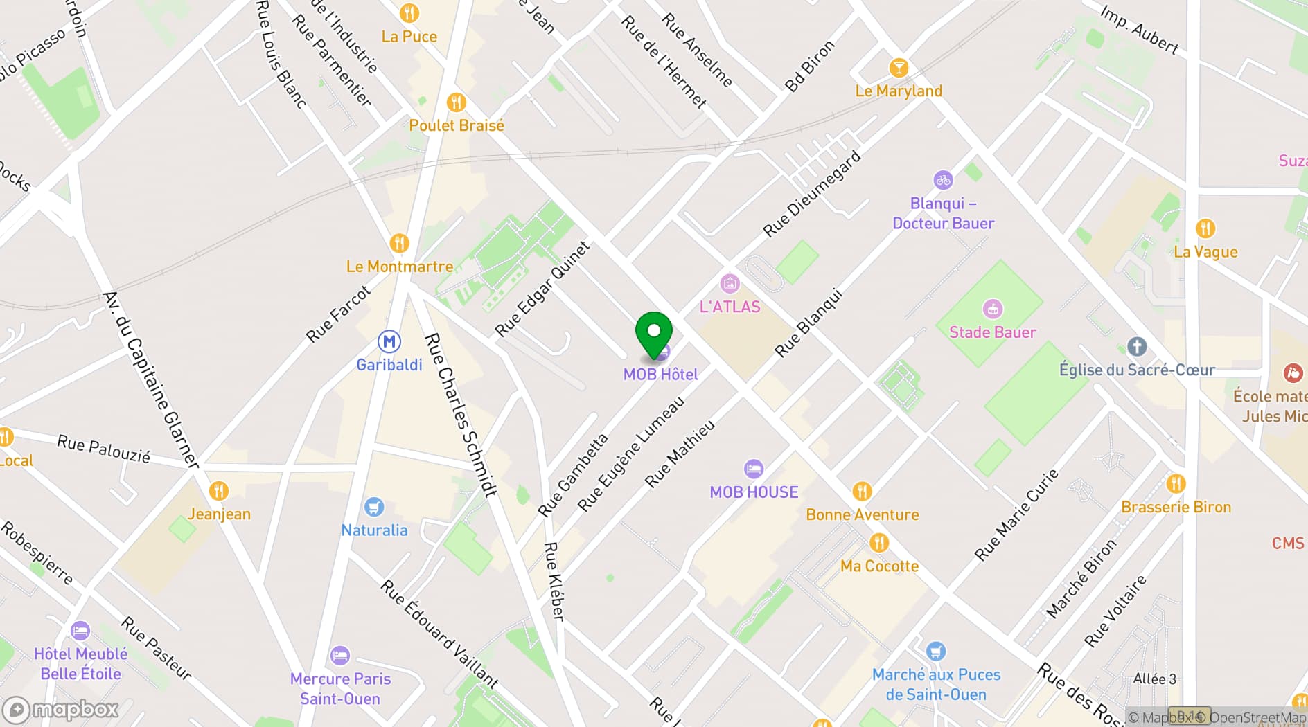 Map showing MOB Hotel