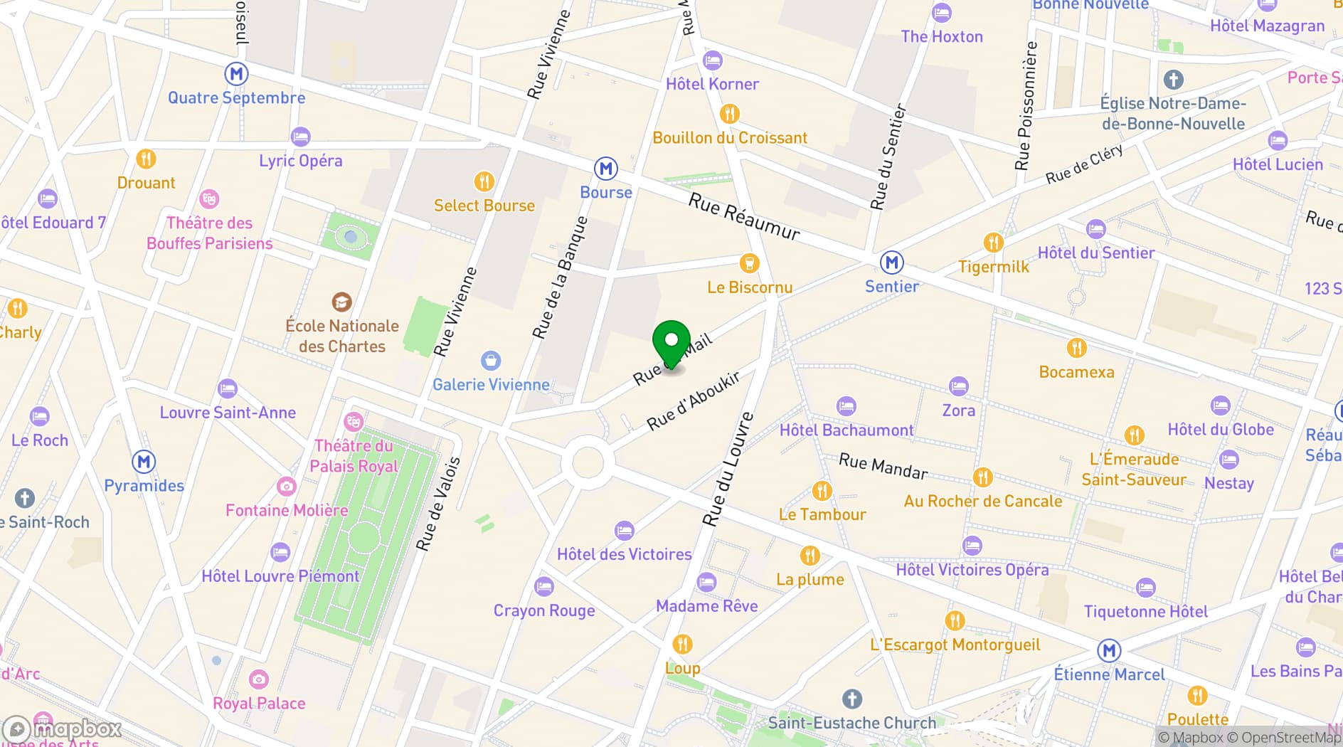 Map showing Comet Place des Victoires