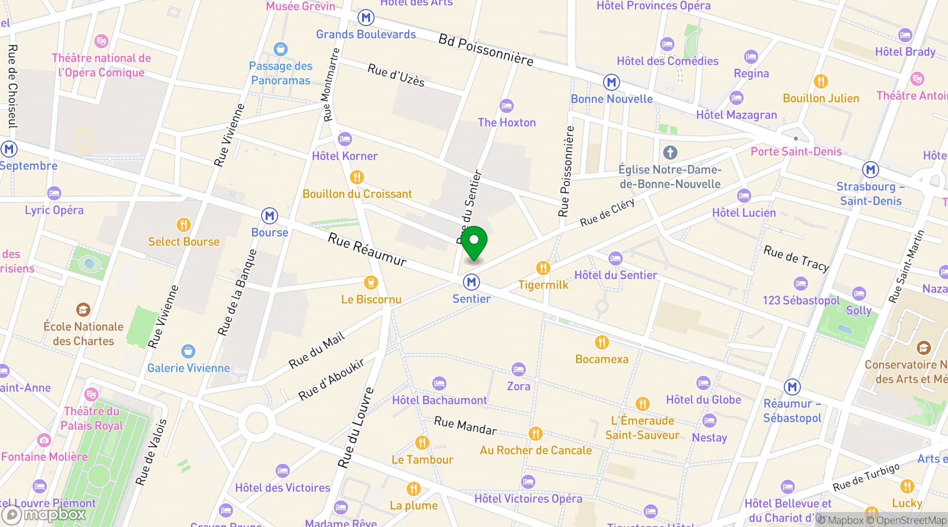 Map showing L'espace Cléry (Paris)