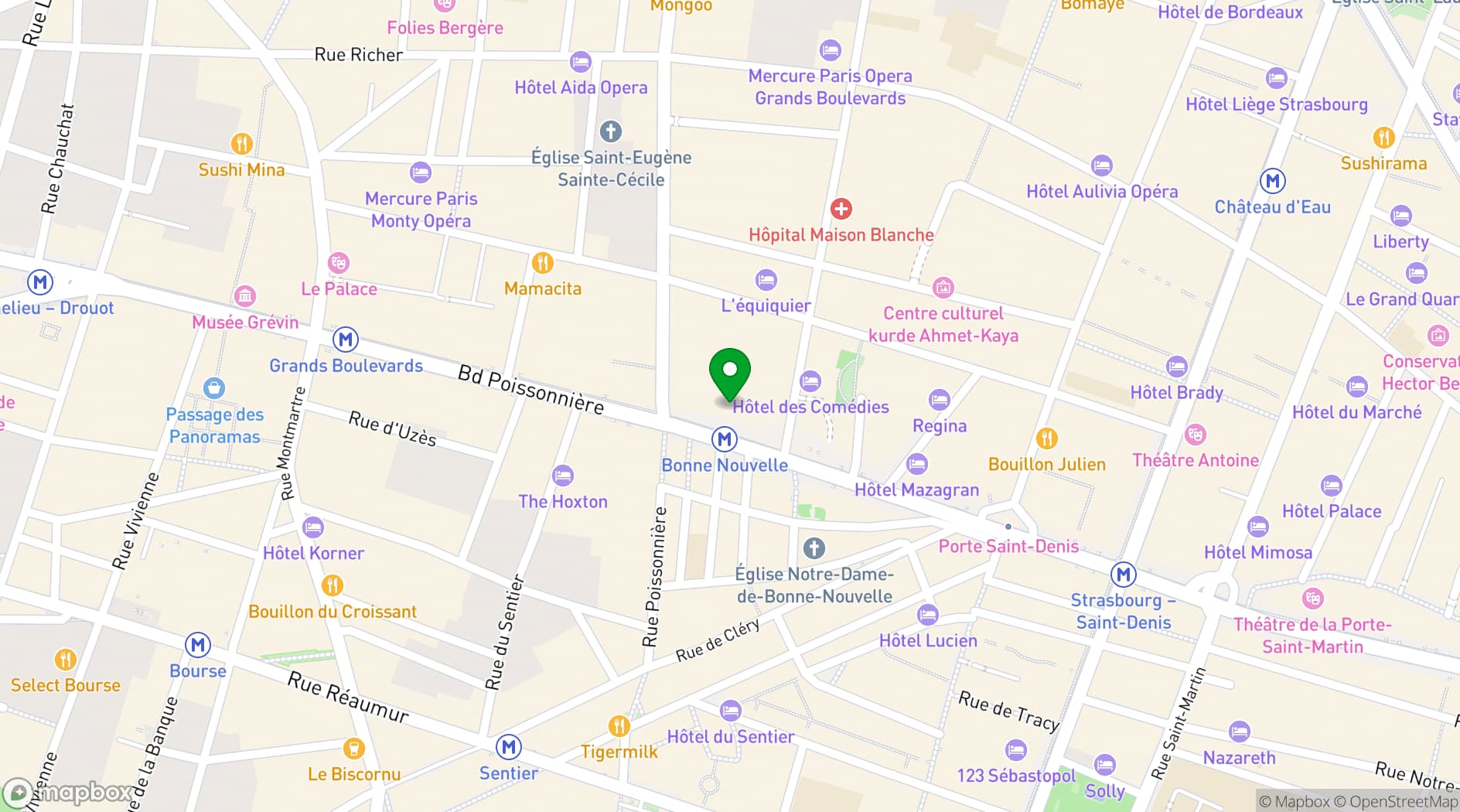Map showing Théâtre du Gymnase