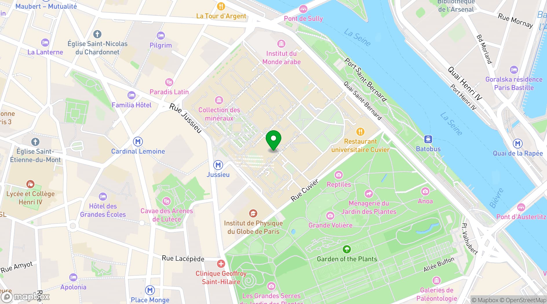 Map showing Centre International de Conférences de Sorbonne Université