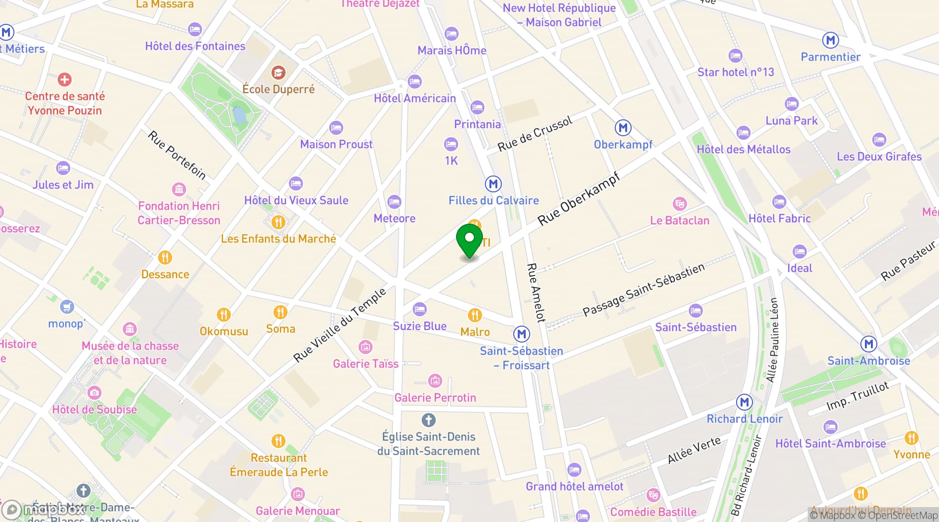 Map showing Espace Commines