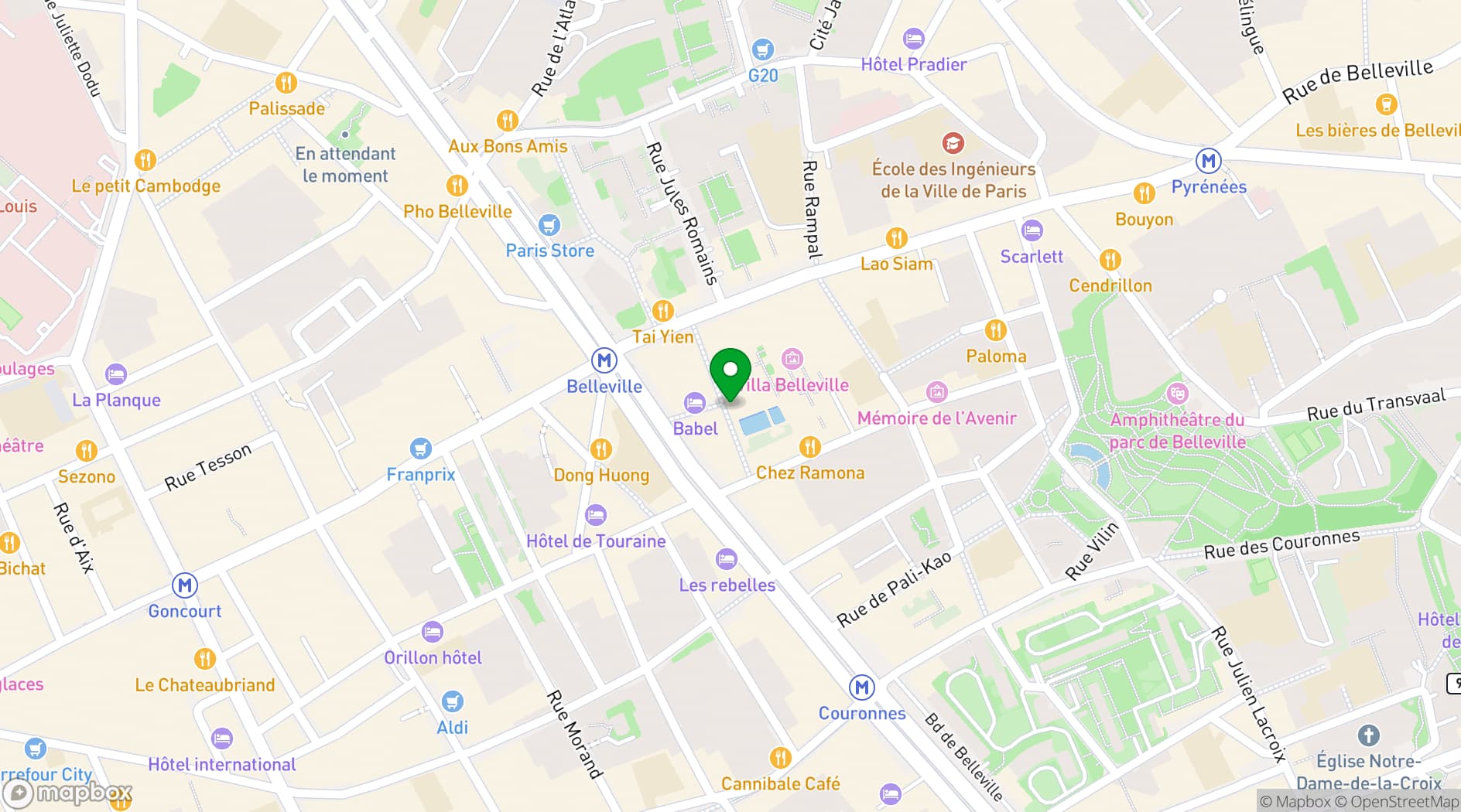 Map showing Le Grand Bain