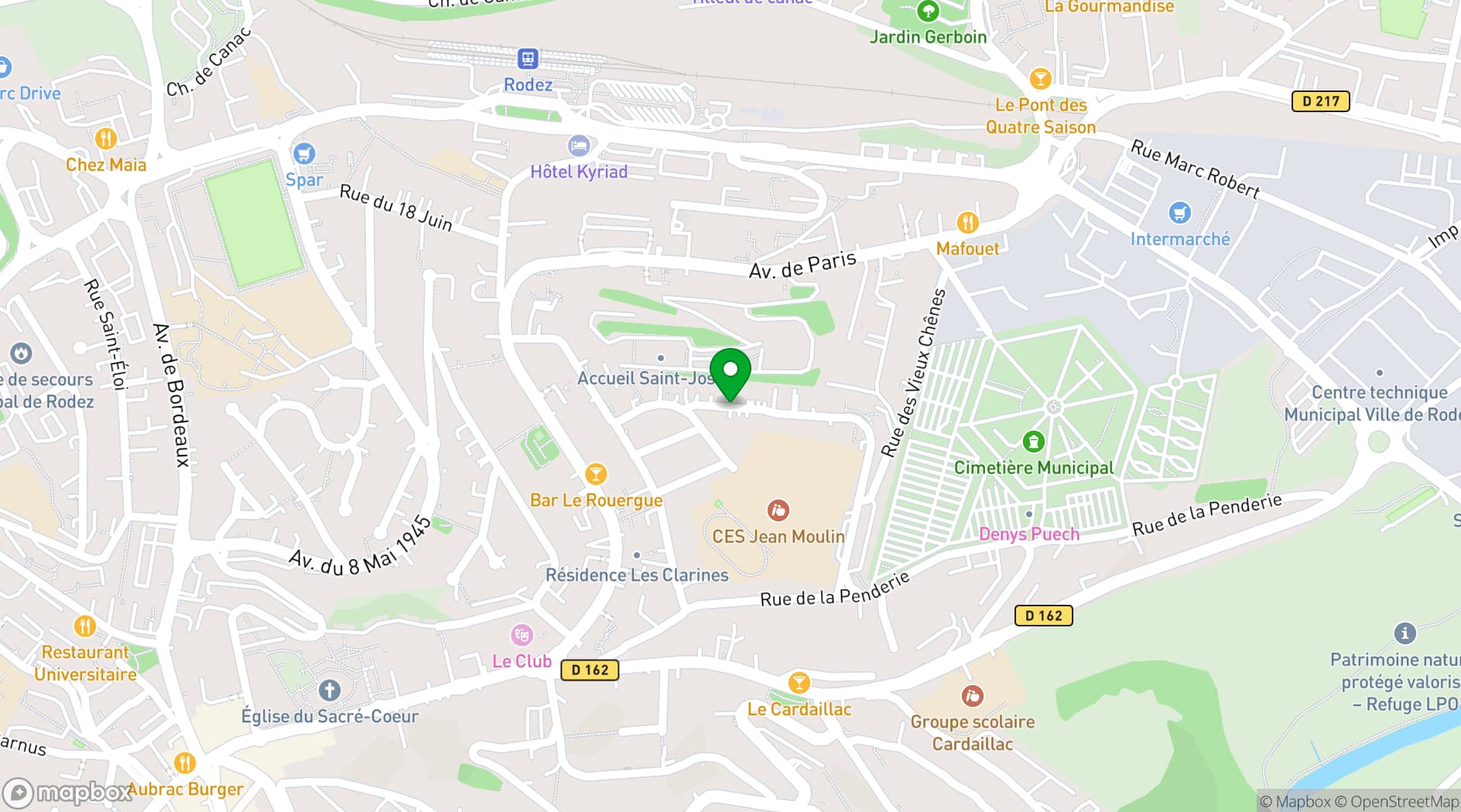 Map showing Centre de Congrès de Saint-Étienne