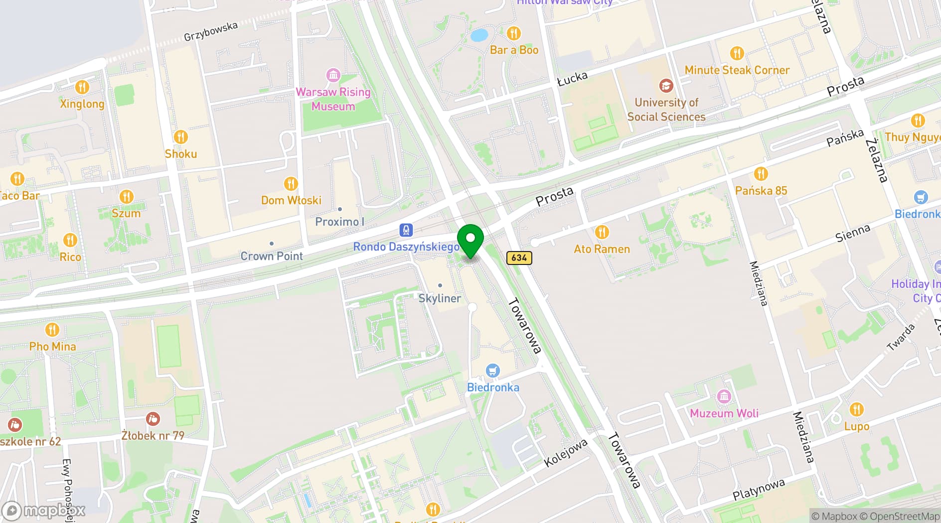Map showing The Roof Skybar