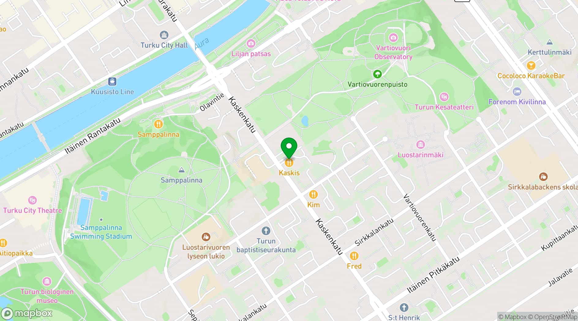 Map showing Kaskis Restaurant