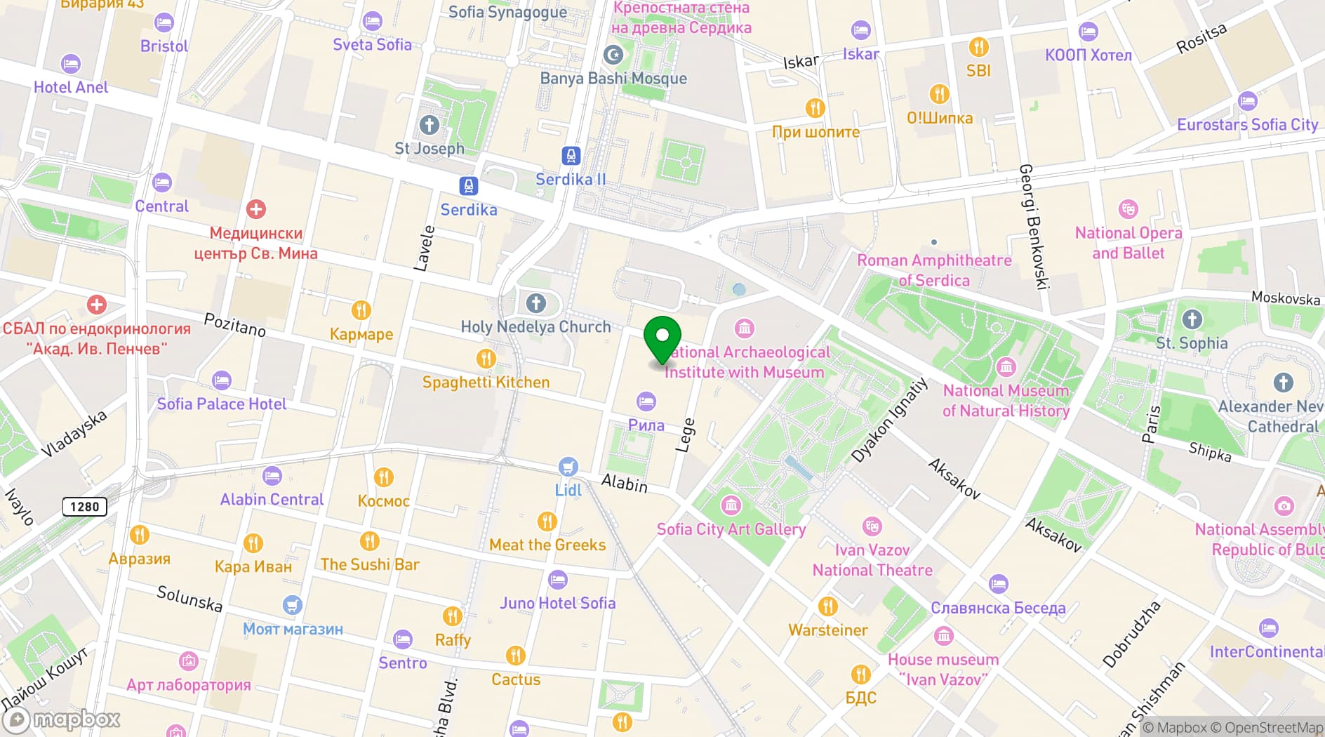 Map showing Rila Hotel
